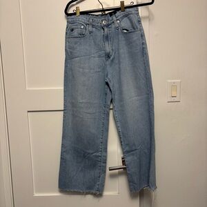 AG Adriano Goldschmied High-Rise Wide Leg Jeans in Light Wash